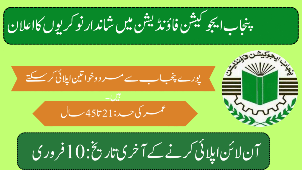 Punjab Education Foundation Jobs