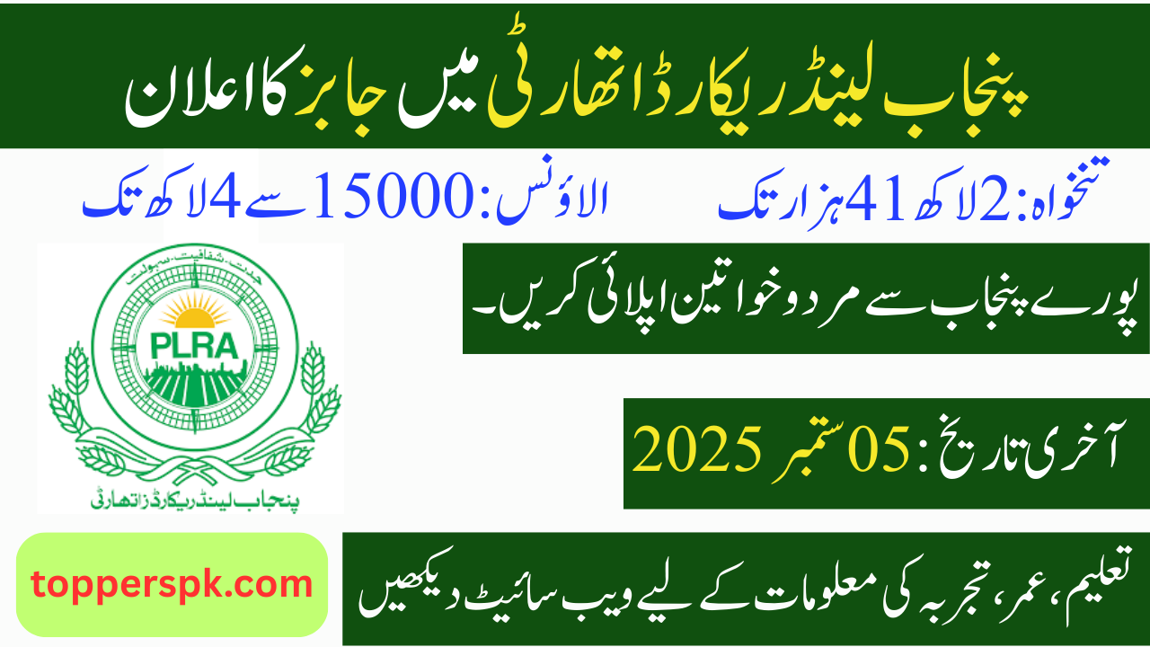 Punjab Land Record Authority Jobs 2025